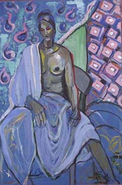 Black Girl with Blue Robe