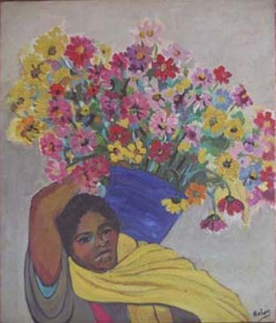 Native with Flower Basket