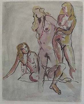 Water Color Nudes on Paper
