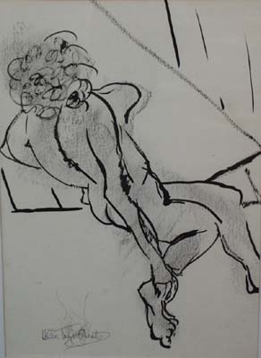 Reclining Nude (Ink & Charcoal)