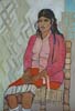 HelenArt - Mexican Girl in Pink on Wood Chair